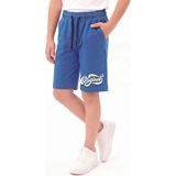 Fyk Kids Original Baskı Detaylı Beli Lastikli Çift Cepli Yazlık Erkek Çocuk Kapri - 9 Yaş - Mavi