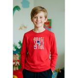 Fyk Kids Sıfır Yaka Space Baskılı Erkek Çocuk Sweatshirt Kırmızı