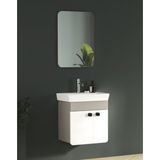 Fym Pınar 55 cm Beyaz-Kül Grisi Aynalı Banyo Dolabı Seti - Beyaz - Gri