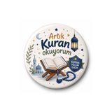 Fynbos 5'li Artık Kuran Okuyorum 44 mm Metal Rozet Seti - Erkek Çocuklarına Özel İğneli Yaka Rozeti - Kur'an Kursu Hediyesi