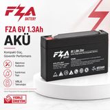 FZA 6V 1,3 Ah AGM ( Kuru Bakımsız )Akü