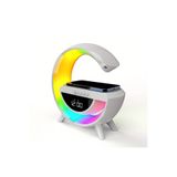 G Bluetooth Hoparlör 15w Kablosuz Hızlı Şarj Alarm Çalar Saat Gece Lambası Ambians Led Işık N69