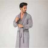 G Desen Gri Kırçıllı Bambu Cotton Erkek Sabahlık Bornoz