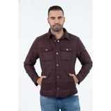 G-Fox Erkek Kısa Kapşonsuz Dolgulu Klasik Kapitone Elyaf Ceket 9622 - Bordo - 2XL