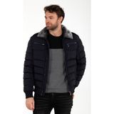 G-Fox Erkek Kısa Kapşonsuz Dolgulu Rüzgara Dayanıklı Klasik Şişme Mont 9098 - 3XL - Lacivert