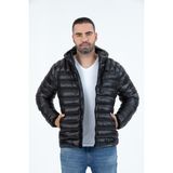 G-Fox Erkek Kısa Sabit Kapşonlu Dolgulu Spor Şişme Mont 9714 - 2XL - Siyah
