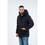 G-Fox Erkek Uzun Sabit Kapşonlu Dolgulu Rüzgara Dayanıklı Su Itici Şişme Mont 9707 - 2XL - Siyah