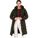 G-Fox Kadın Uzun Çıkarılabilir Kapşonlu Dolgulu Su Itici Şişme Mont 8640 - XL - Haki
