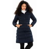 G-Fox Kadın Uzun Çıkarılabilir Kapşonlu Dolgulu Su Itici Şişme Mont 8640 - XL - Lacivert