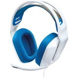 G G335 Kablolu Kulak Üstü Oyuncu Kulaklığı, 3.5 mm Ses Jakı, Mikrofonlu, Hafızalı Köpük Kulak Yastıkları, Ayarlanabilir Askılı Kafa Bandı, Beyaz, 240 gr