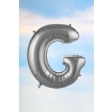 G Harfi Gümüş Folyo Balon 100 Cm 40 İnç 1 Metre Silver