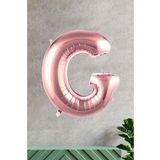 G Harfi Rose Gold Folyo Balon 100 Cm 40 İnç 1 Metre Baş Harf Balon
