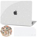 G JGOO MacBook Air 13 inç Kılıf 2025 2024 2023 2022 Release M3 A3113 M2 A2681, MacBook Air 13,5 inç Kılıf + Klavye Kapağı + 50 Adet Dizüstü Bilgisayar Çıkartması için Şeffaf Parlak Plastik Sert Kabuk