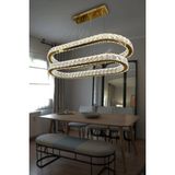 G-Light 2 Katlı Masa Üstü Kristal Taşlı Modern LED Avize - Altın