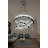 G-light 3 Katlı Kristal Taşlı Modern Led Avize Renkli