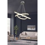 G-Light 3' Lü Çember Modern Sarkıt LED Avize - 1 - Krom