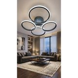 G-Light 4 Lü Yuvarlak Siyah Modern Plafonyer LED Avize - 1 - Çok Renkli