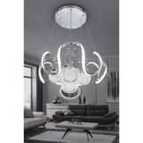 G-Light Arya Xl Kristal Cam 4 Top Modern Sarkıt LED Avize - 1 - Krom