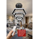 G-Light Diamond 4 Katlı Kristal Taşlı Modern Sarkıt LED Avize