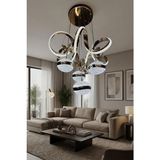 G-Light Kıvrım 4 Top Simli Modern Sarkıt Salon - Oturma Odası LED Avize - 1 - Çok Renkli