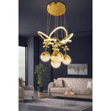 G-Light Kral Tacı 5 Top Modern Sarkıt LED Avize - 1 - Gold
