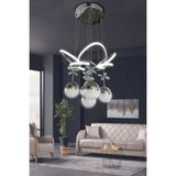 G-Light Kral Tacı 5 Top Modern Sarkıt LED Avize - Krom