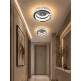 G-Light Kristal Taşlı 30 cm LED Plafonyer Avize – 3 Renk Işık, Oda ve Koridor Aydınlatma - 1 - Çok Renkli