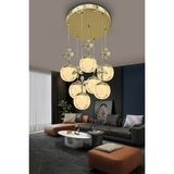 G-Light Modern Sarkıt Cam 7 Top LED Avize - 1 - Gold