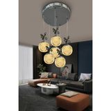 G-Light Modern Sarkıt Cam 7 Top LED Avize - 1 - Krom