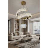 G-Light Vesta Lüks Kristal Detaylı Modern Sarkıt LED Avize 40 cm - 1 - Çok Renkli