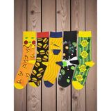 G Socks Pizza, Hamburger, Noodle, Mojito ve Limon Desenli 5'li Renkli Çorap Seti - 37 - 44 - Çok Renkli
