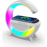 G Spekaer Bluetooth Hoparlör Rgb Taşınabilir, Kablosuz Şarj Standı, Fm Radyo, Gece/masa Lambası Çok Fonksiyonlu - Beyaz