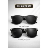 G Sport POLO 2'Li Süper Set Wayfarer MODEL ERKEK GÜNEŞ Gözlüğü UV-400 Cam korumalı