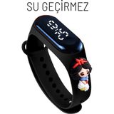 G Sport Polo Figürlü LED Dokunmatik Çocuk Kol Saati - Gümüş - Siyah