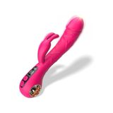 G-spot Tavşan Vibratör Seks Oyuncakları LCD Ekran ve Gerçekçi Yapay Penis Kadınlar Yumuşak Silikon Çift Motorlu G spot