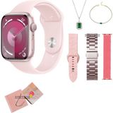 G11 Pro Mini 4 Kordonlu Kolye Bileklik Setli 41 mm Watch 9 Mini Akıllı Saat Hediye Paketi - Pembe