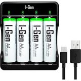 G427 4'lü Pil Şarj Aleti + 4 Adet Aa 2700 Mah Kalem Pilli Set 1.2V Ni-Mh