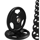 G5 HT SPORT Olympion kauçuk ağırlık plakaları, dökme demirden, delikli, çap 50 mm, fitness salonu ve ev jimnastik için, 1,25 ila 25 kg, dambıl ve uzun halter için (2 x 10 kg)