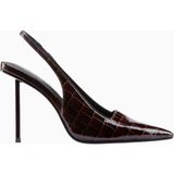 G63 120 Exotic Burgundy Vegan Deri, Slingback Stiletto - Bordo