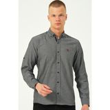G674 Dewberry Erkek Gömlek-Füme-3 - 3XL