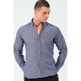 G674 Dewberry Erkek Gömlek-Kot Mavisi-3 - 3XL