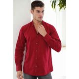 G921 Dewberry Erkek Gömlek-Bordo