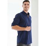 G921 Dewberry Erkek Gömlek-Lacivert - 3XL