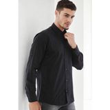 G921 Dewberry Erkek Gömlek-Siyah - 3XL
