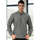 G974 Dewberry Erkek Gömlek-Füme - 3XL