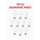 ga gözde aydınlatma 9w Led Ampul Beyaz Işık E27 Duy Uyumlu Tasarruflu 10'lu Ekonomik Paket Ev Ofis Tavan Aydınlatma
