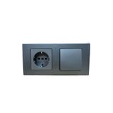 ga gözde aydınlatma OVİVO GRANO FÜME TOPRAKLI PRİZ ANAHTAR SET(PRİZ+ANAHTAR+İKİLİ ÇERÇEVE)