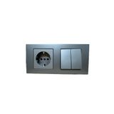ga gözde aydınlatma OVİVO GRANO FÜME TOPRAKLI PRİZ KOMÜTATÖR(İKİLİ ANAHTAR) SET(PRİZ+KOMÜTATÖR+İKİLİ ÇERÇEVE)