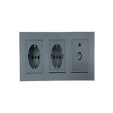 ga gözde aydınlatma OVİVO GRANO FÜME TOPRAKLI PRİZ+ TOPRAKLI PRİZ+TV PRİZİ+ÜÇLÜ ÇERÇEVE SET ÜÇLÜ SET