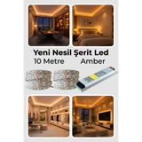 ga gözde aydınlatma Yeni Nesil Şerit Led Seti ◆ 10 Metre Amber Led + 12.5 Amper 150 W Slim Trafo